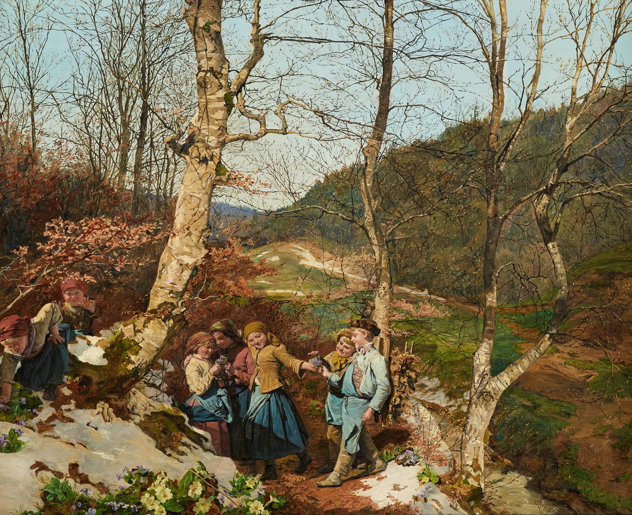 Primavera temprana en los bosques de Viena de Ferdinand Georg Waldmuller