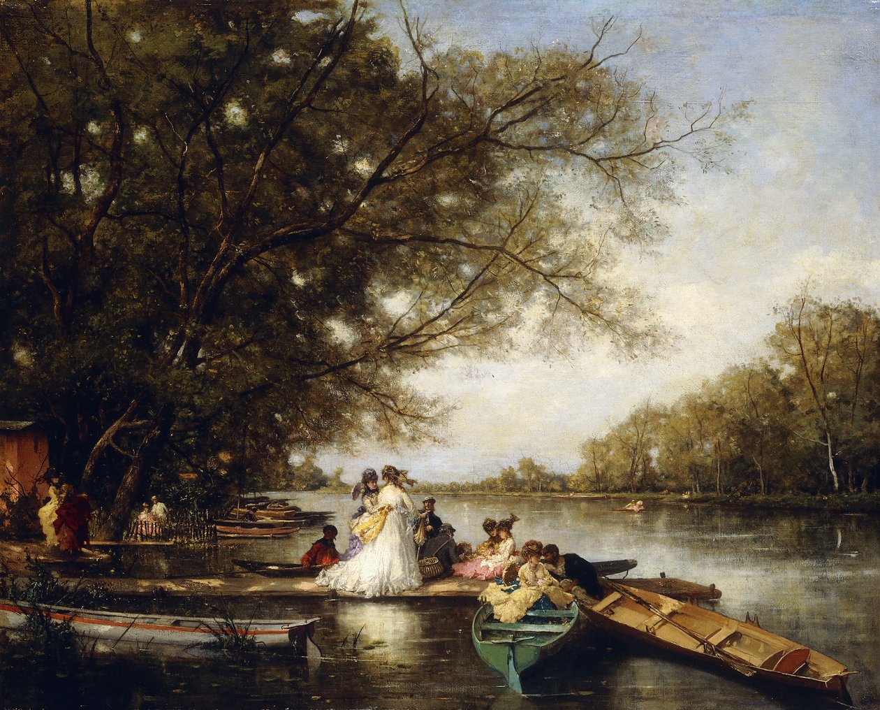 Fiesta en barco en el Támesis de Ferdinand Heilbuth