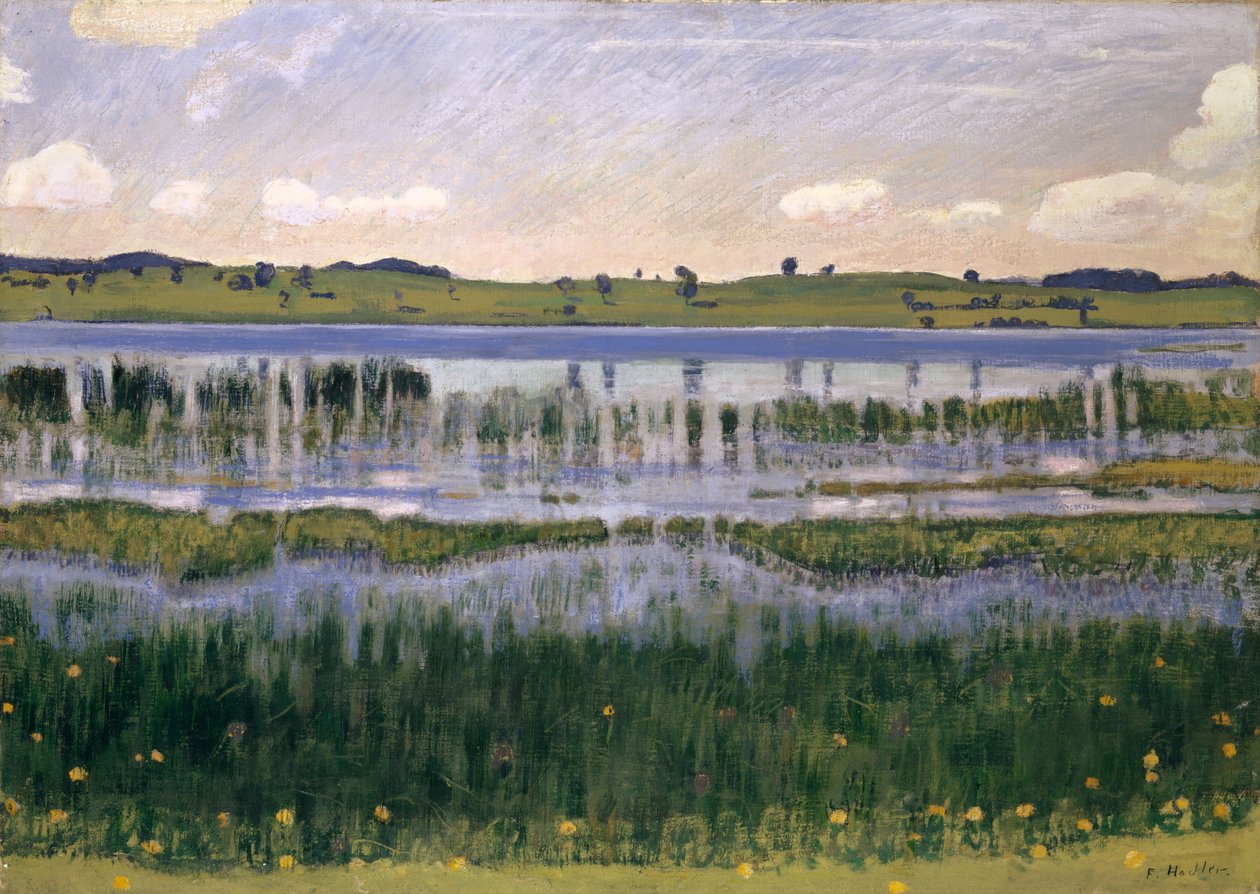 Lago Burgäschi cerca de Langenthal, ca. 1901 de Ferdinand Hodler