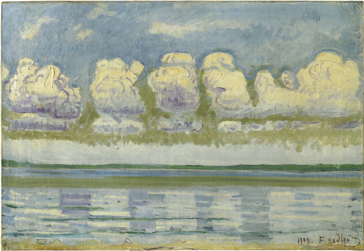 Lago de Ginebra con el Jura suizo, 1909 de Ferdinand Hodler