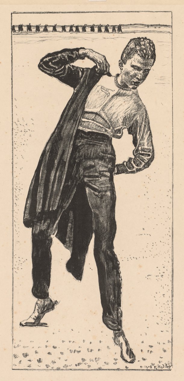 Estudiante poniéndose el abrigo de Ferdinand Hodler