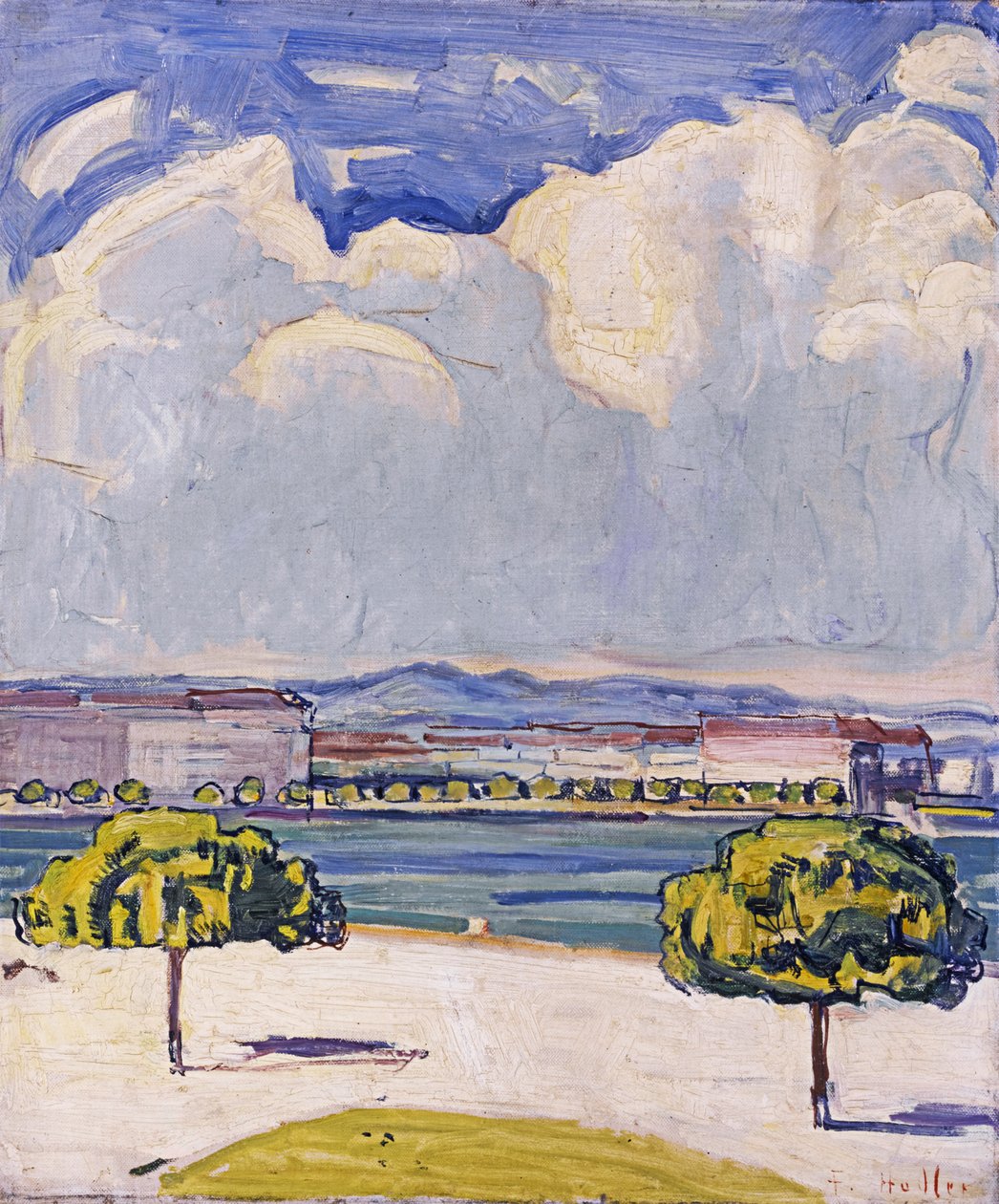 El Quai du Mont-Blanc en Ginebra Visto desde el Jardin Anglais, c. 1910 de Ferdinand Hodler
