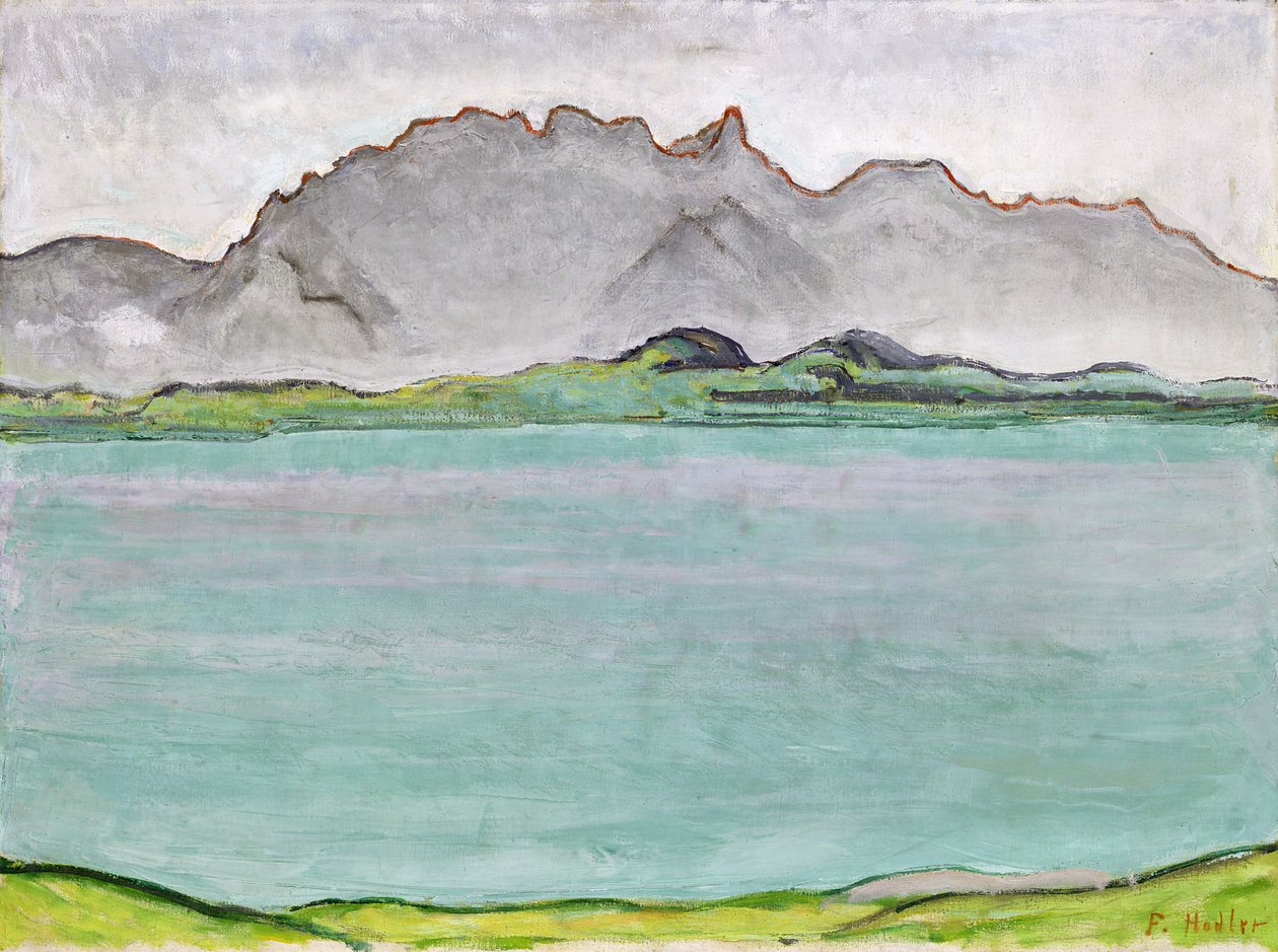 Las Montañas Stockhorn y el Lago Thun, 1911 de Ferdinand Hodler