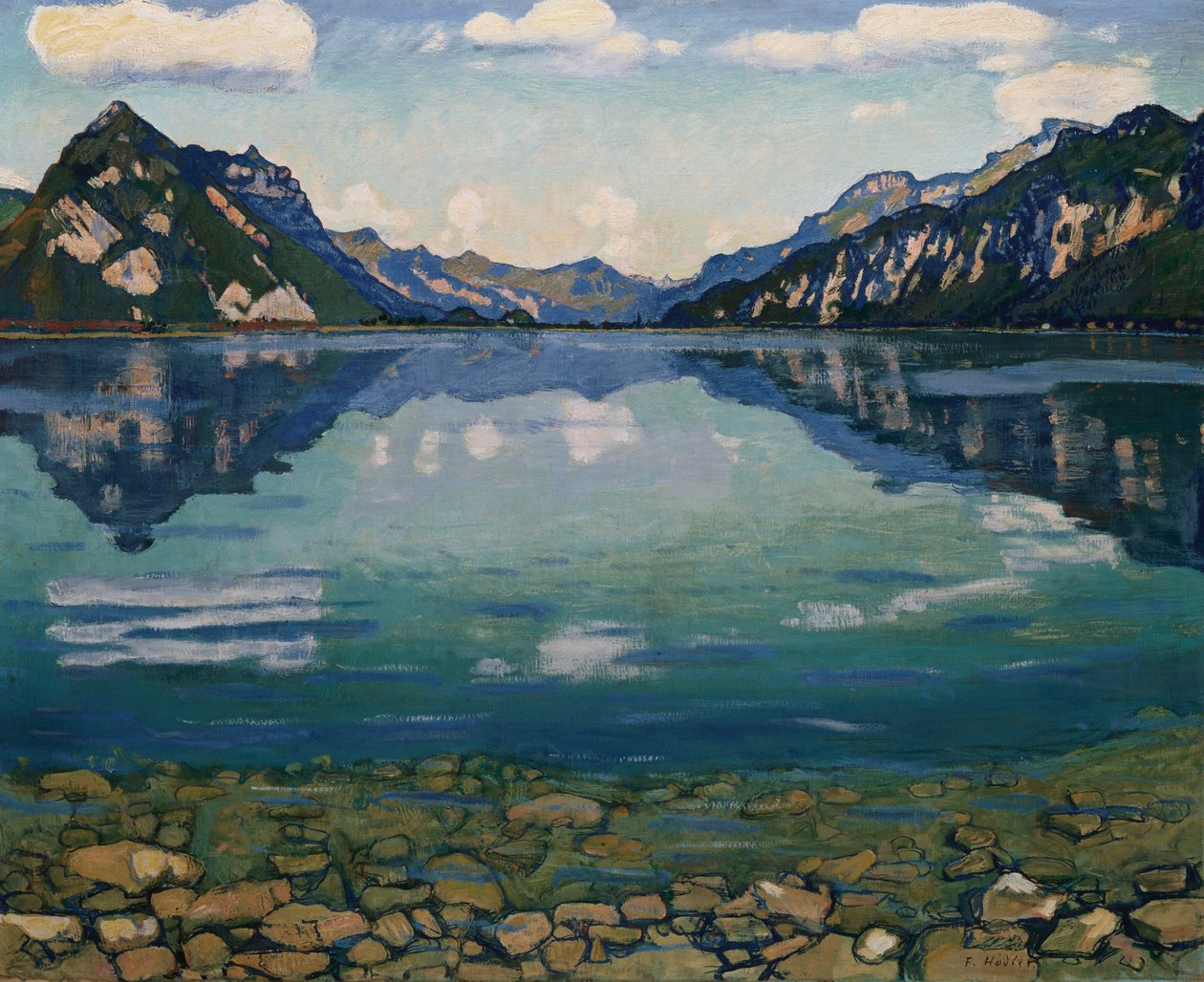 Thunersee con reflejo, 1904 de Ferdinand Hodler