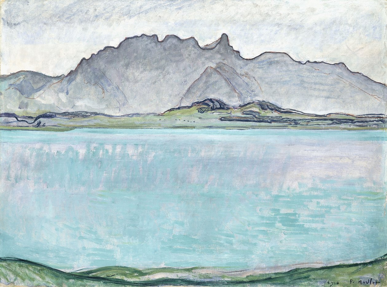 Thunersee con las montañas Stockhorn, 1910 de Ferdinand Hodler