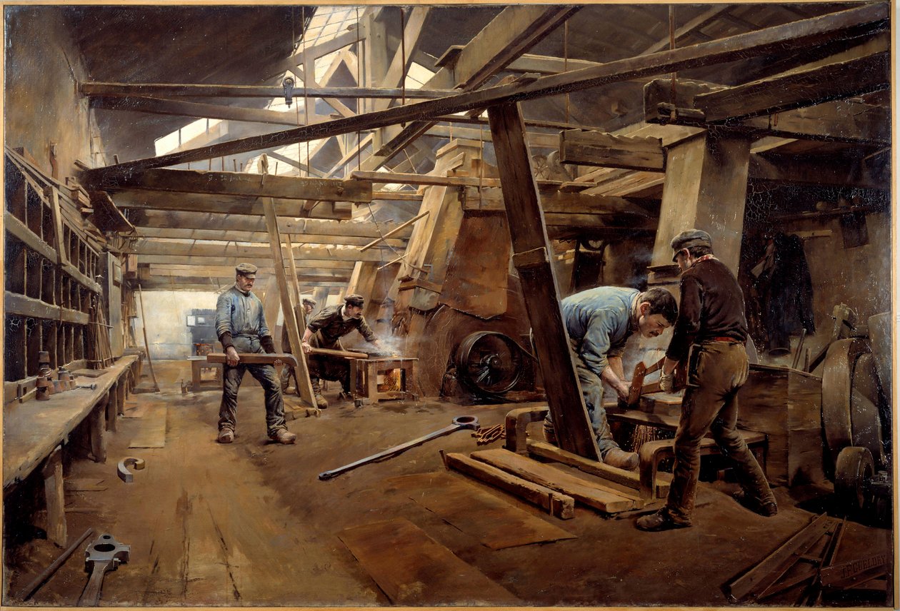 Los moldes. Pintura de Ferdinand Joseph Gueldry (1858-1945) de Ferdinand Joseph Gueldry