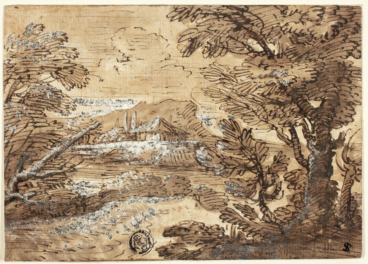 Paisaje con casa a lo lejos de Ferdinand Kobell