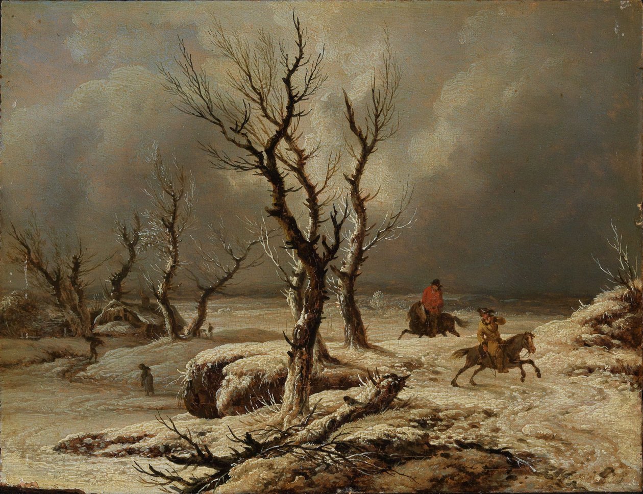 Paisaje invernal con dos jinetes de Ferdinand Kobell