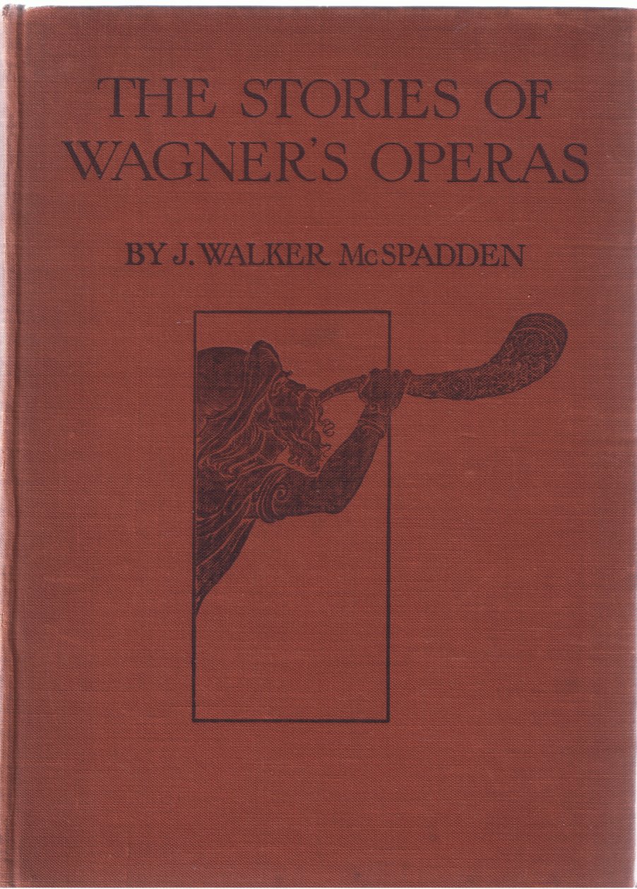 Portada, ilustración de Las historias de las óperas de Wagner, pub. por George Harrap & Co Ltd 1932 de Ferdinand Lecke