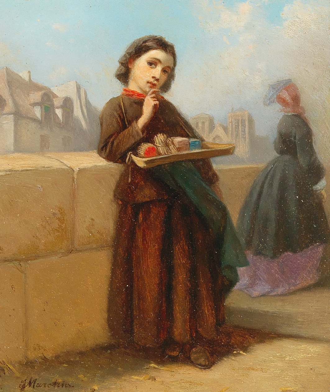Chica con cerillas a orillas del Sena de Ferdinand Marohn