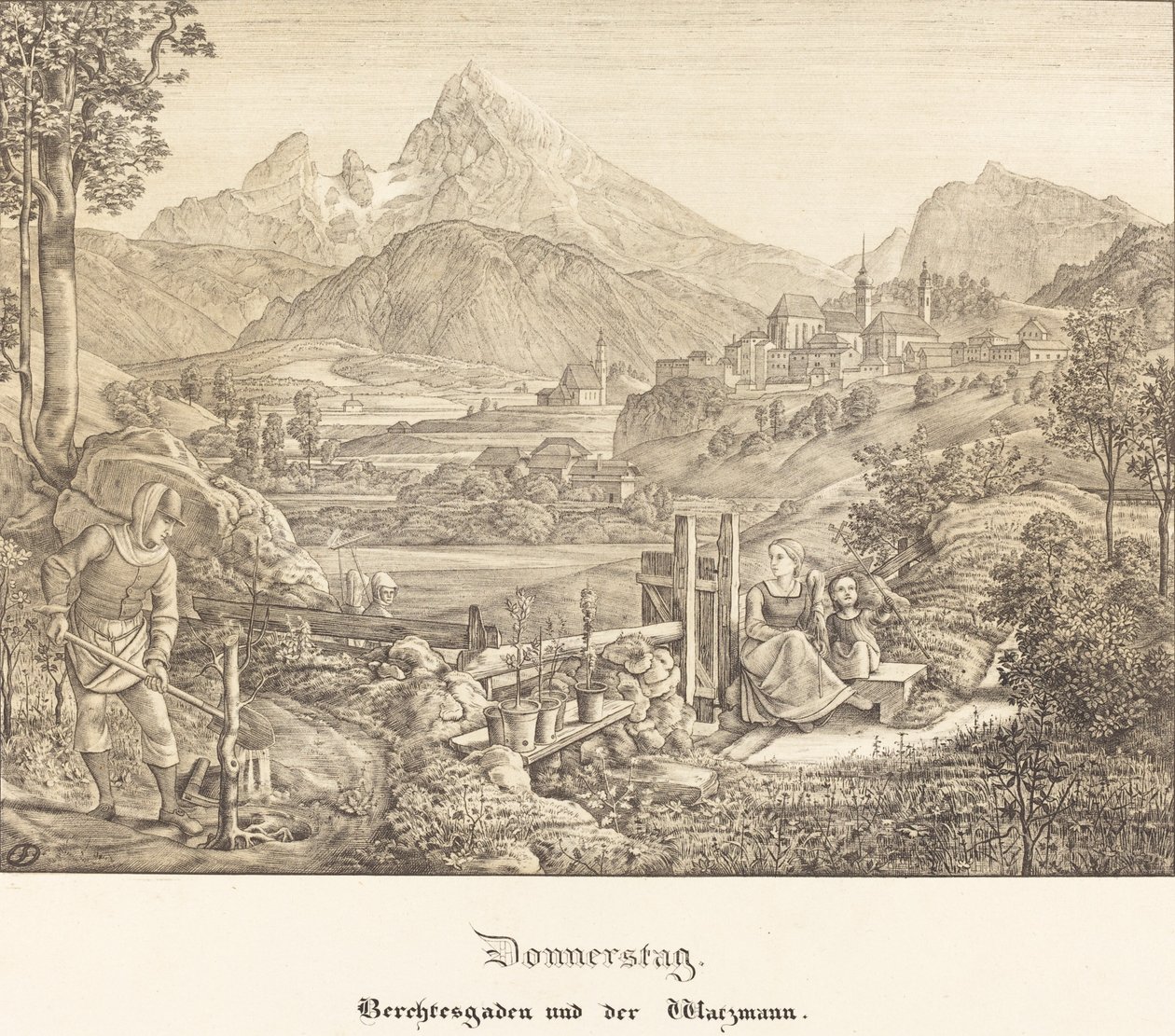 Jueves - Berchtesgaden y la montaña Watzmann de Ferdinand Olivier