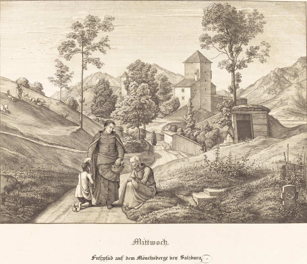 Miércoles - Sendero en el Mönchsberge cerca de Salzburgo de Ferdinand Olivier