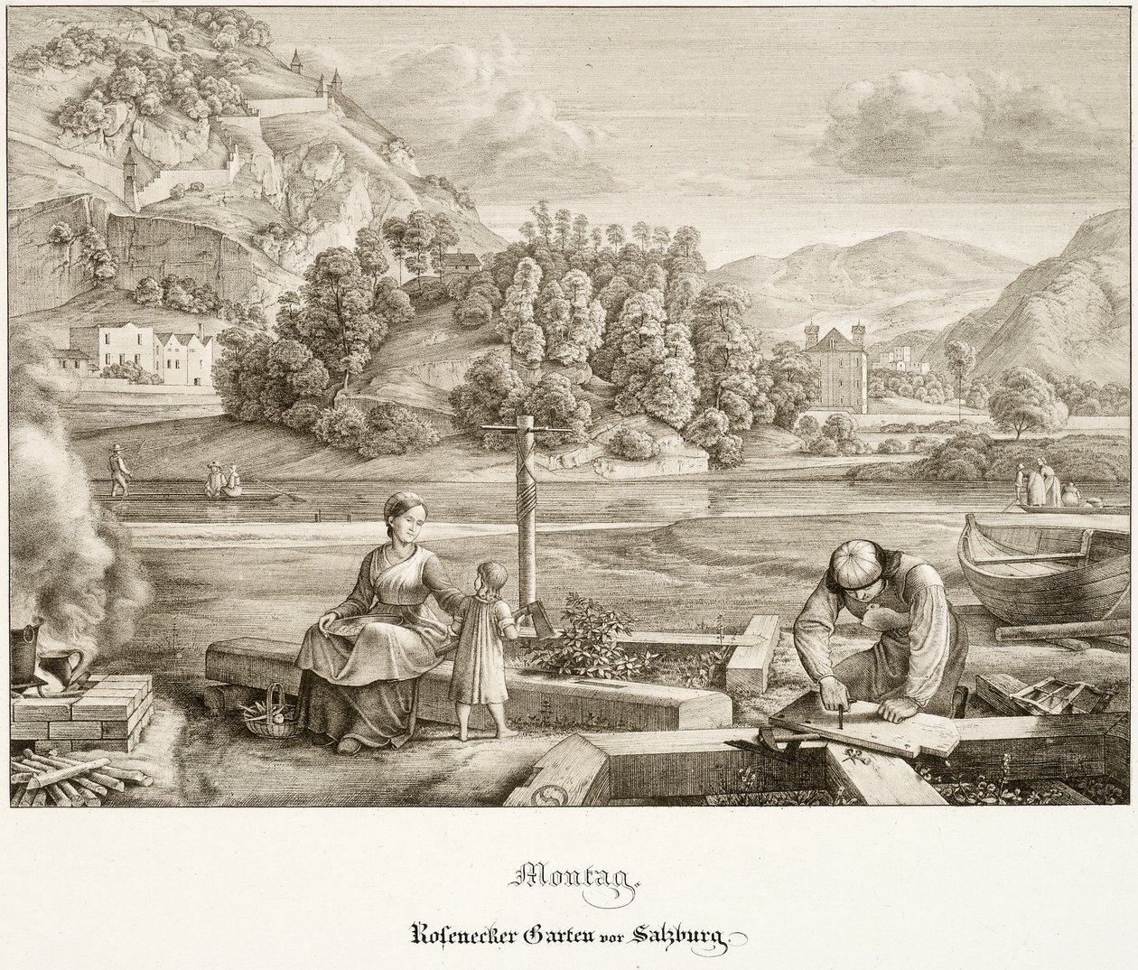 Lunes: Jardín Rosenecker antes de Salzburgo de Ferdinand Olivier