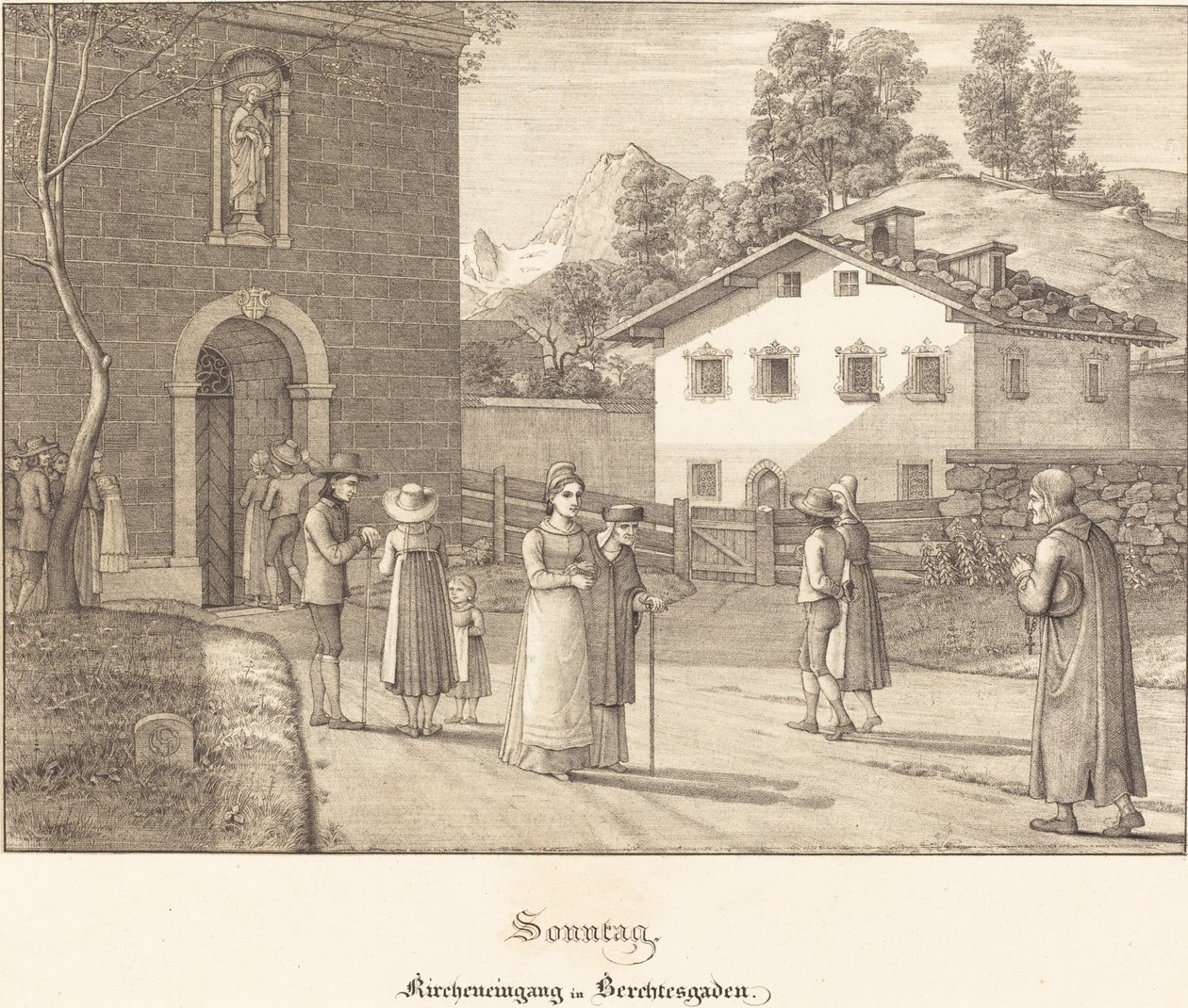 Domingo - Entrada a la iglesia en Berchtesgaden de Ferdinand Olivier