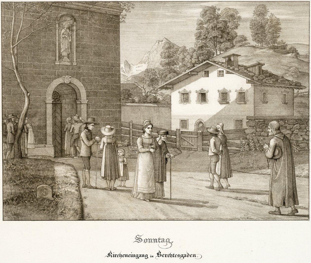 El domingo: Ir a la iglesia cerca de Berchtesgaden de Ferdinand Olivier