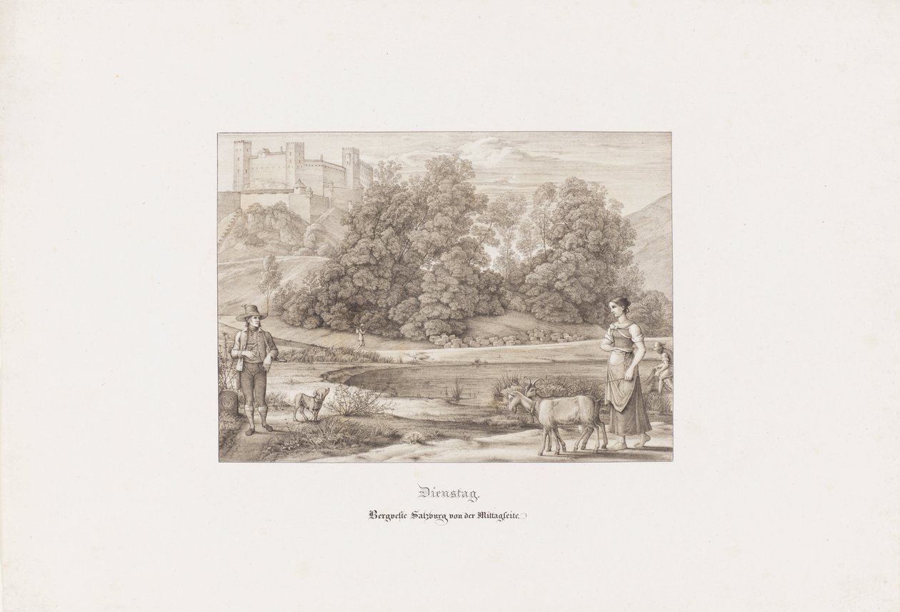 Martes. Fortaleza montañosa de Salzburgo desde el lado sur de Ferdinand Olivier