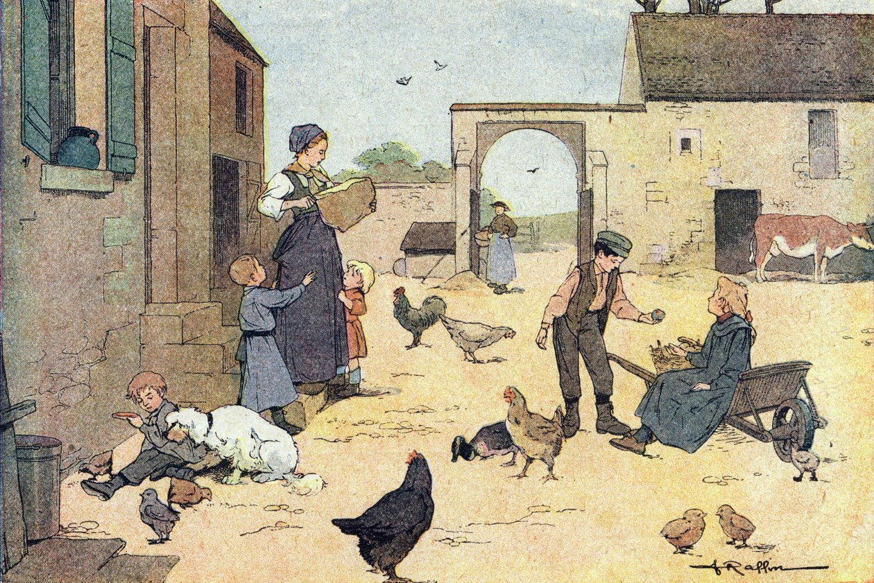 Degustación en el patio de la granja, en Imagier de l