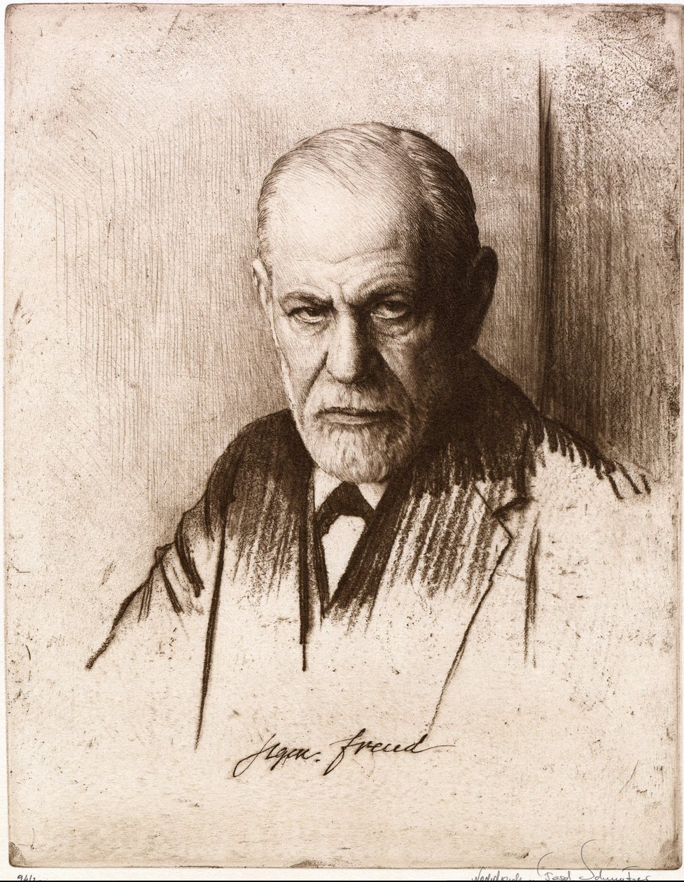 Retrato de Sigmund Freud (1856-1939). Oeuvre de Ferdinand Schmutzer (1870-1928), grabado de Ferdinand Schmutzer