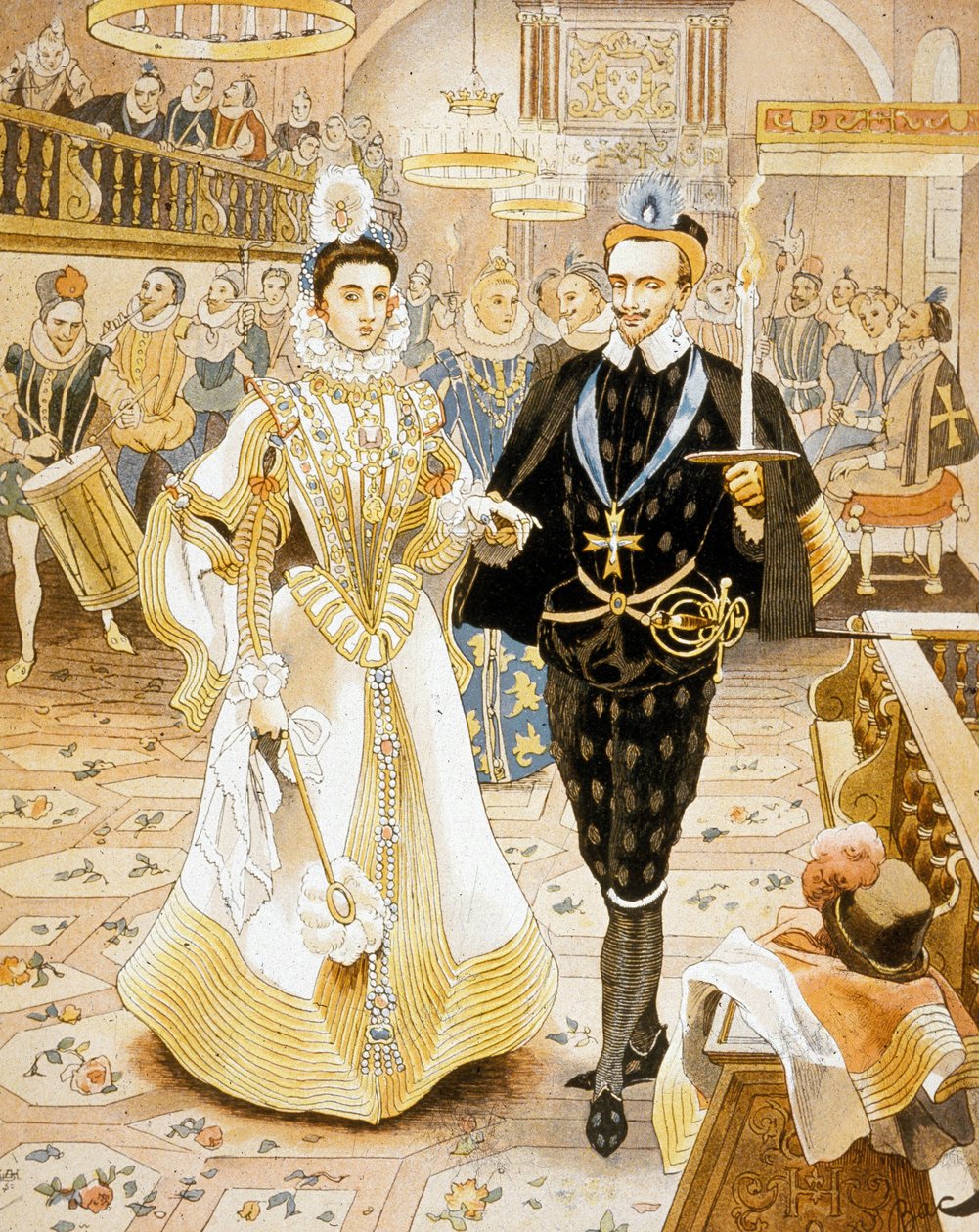 El rey francés Enrique III y la danza de la antorcha de Ferdinand Sigismund Bac