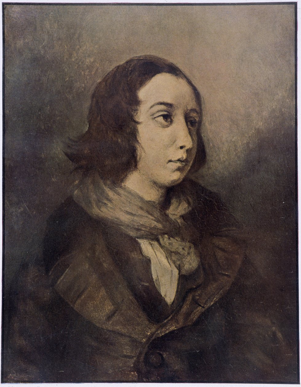 Retrato de George Sand (Aurore Dupin, Baronesa Dudevant) (1804-1876) por Delacroix de Ferdinand Victor Eugene (after) Delacroix