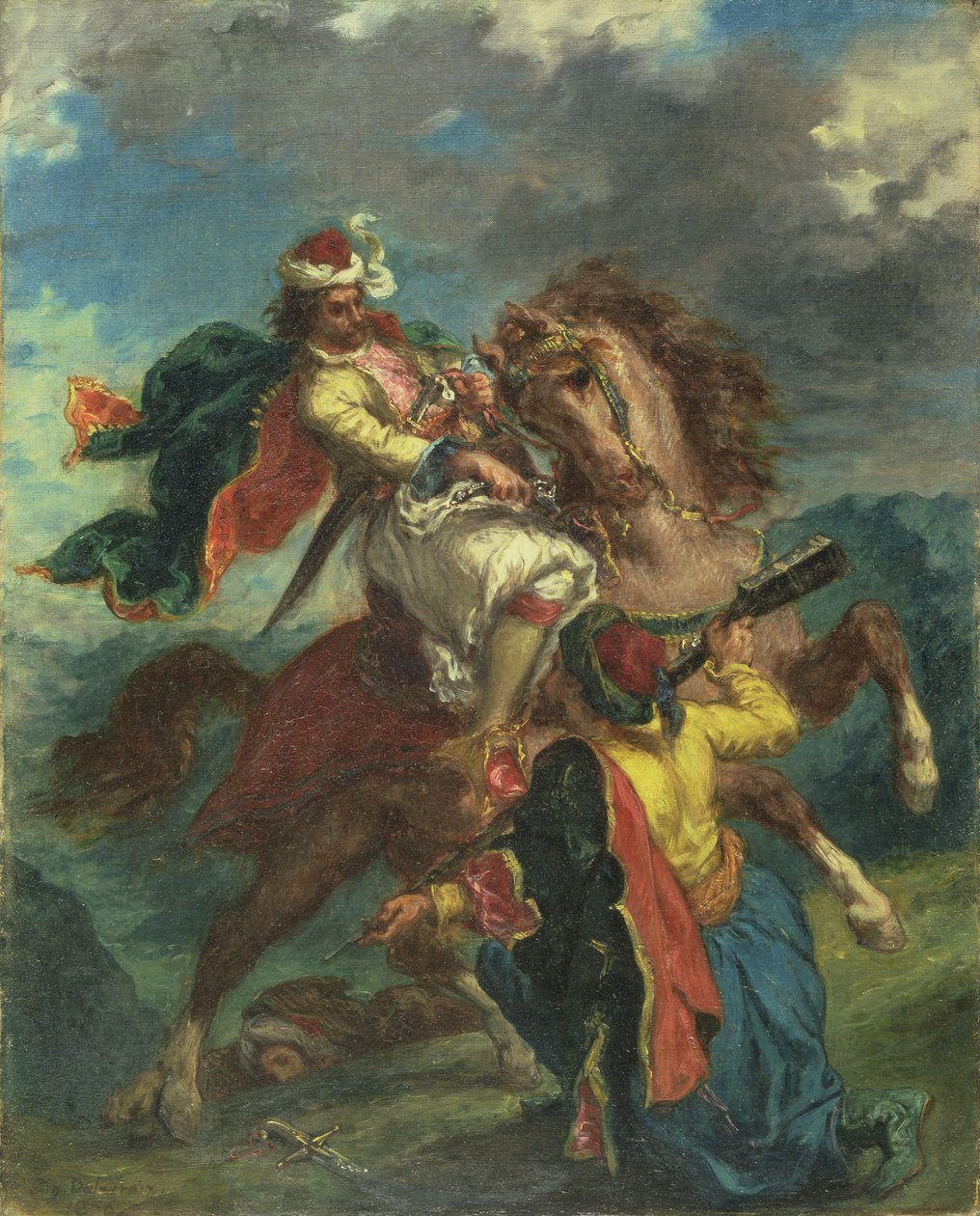 Un turco se rinde a un jinete griego, 1856 de Ferdinand Victor Eugene Delacroix