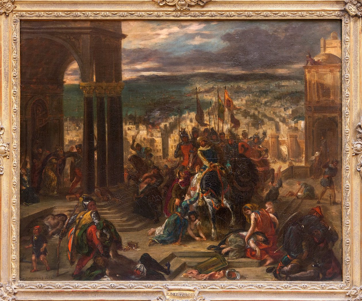 Captura de Constantinopla por los Croises, Pintura de Eugene Delacroix (1798-1863), que muestra el acontecimiento histórico del 12 de abril de 1204, durante la 4ª Cruzada, versión reducida y variante del cuadro del Salón de 1841, encargado por Luis Felipe  de Ferdinand Victor Eugene Delacroix