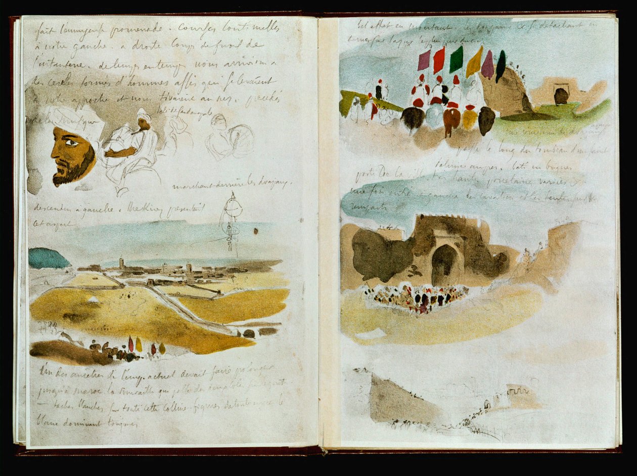 Carnés de Marruecos - Llegada a Meknes ... de Ferdinand Victor Eugene Delacroix