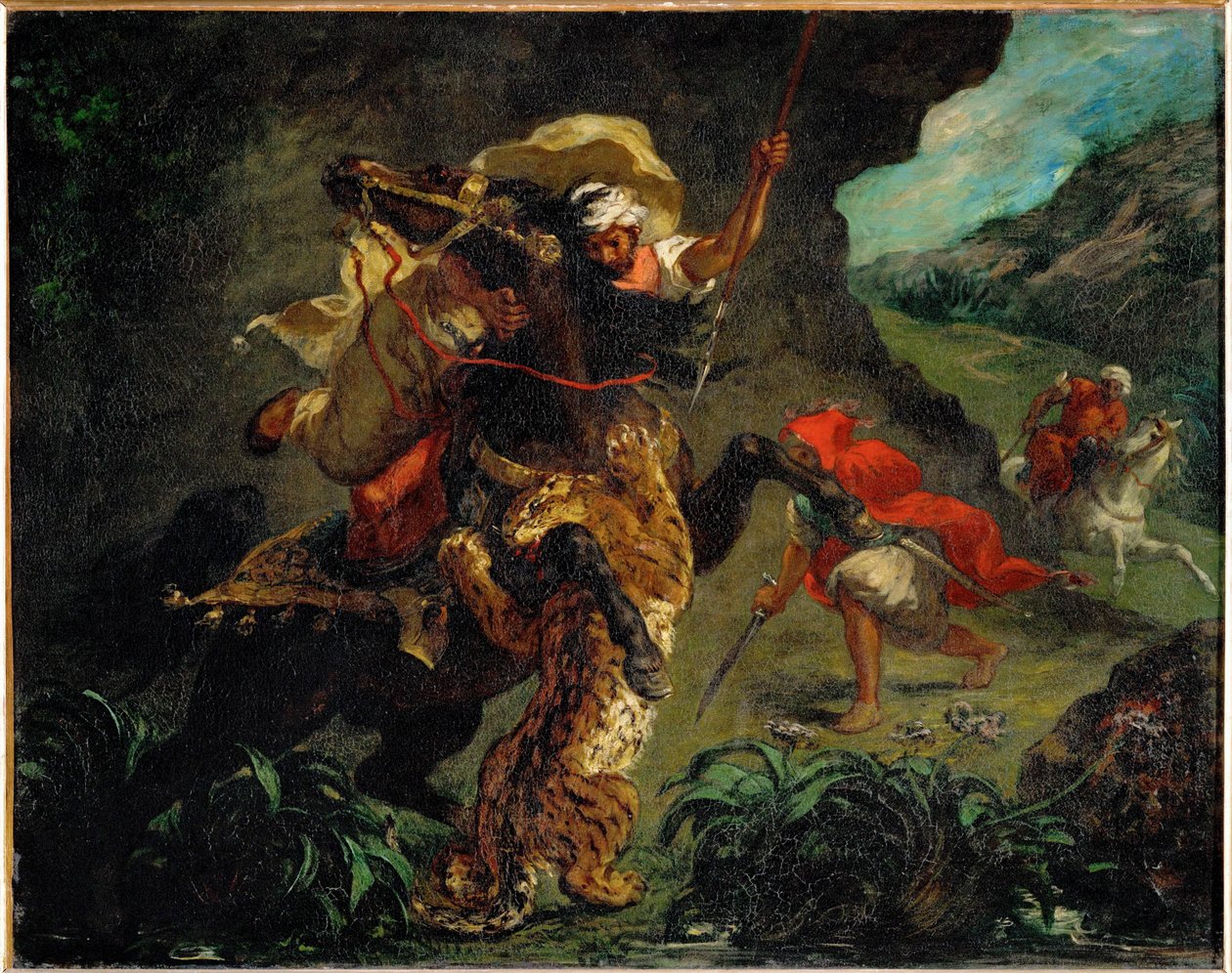 Chasse au tigre - La caza del tigre ... de Ferdinand Victor Eugene Delacroix