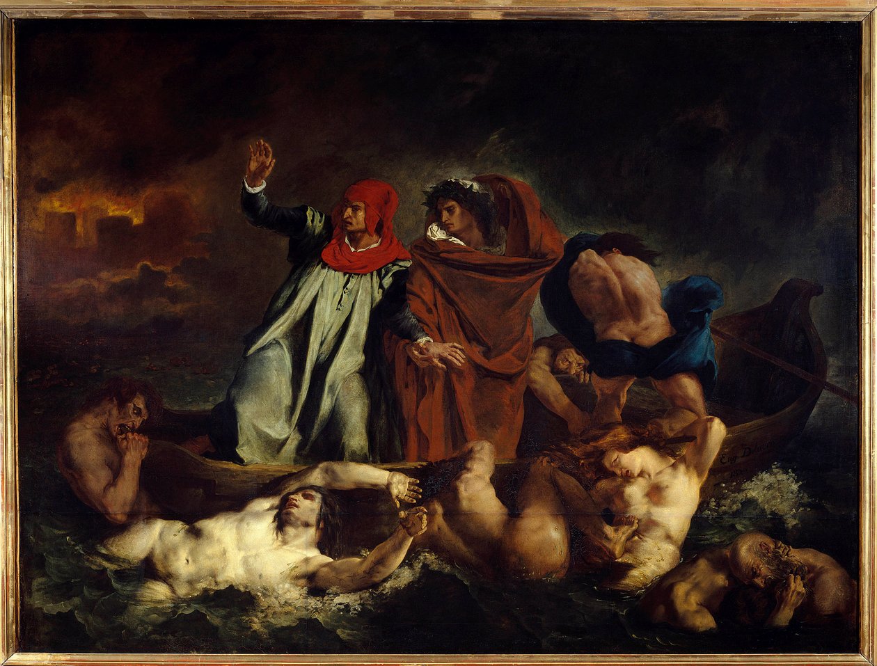 Dante y Virgilio o la barca de Dante. Ilustración para el canto VIII de 