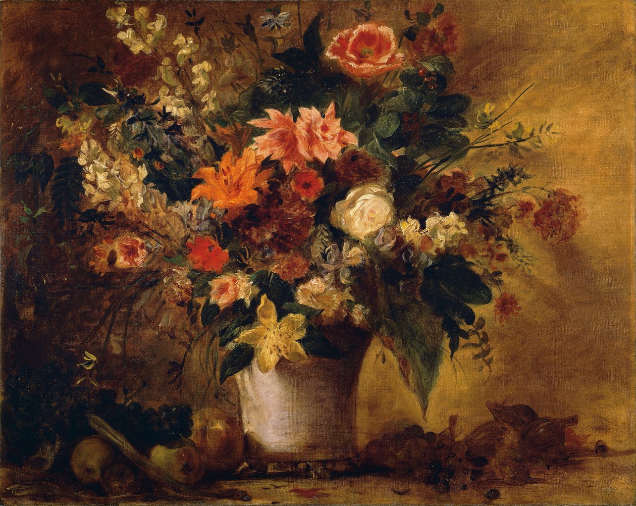 Flores y frutas de Ferdinand Victor Eugene Delacroix