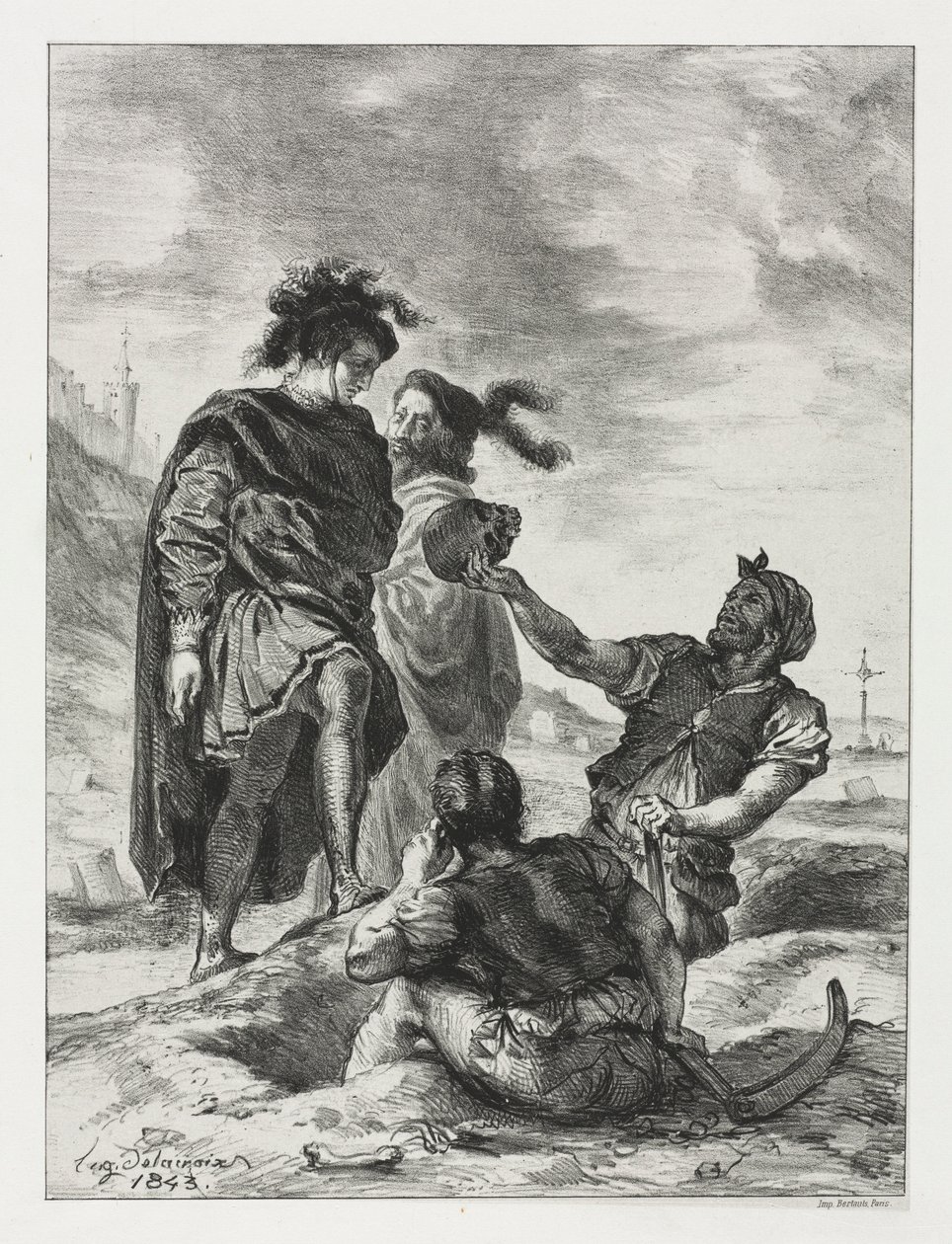 Hamlet: Hamlet y Horacio con los Sepultureros de Ferdinand Victor Eugene Delacroix