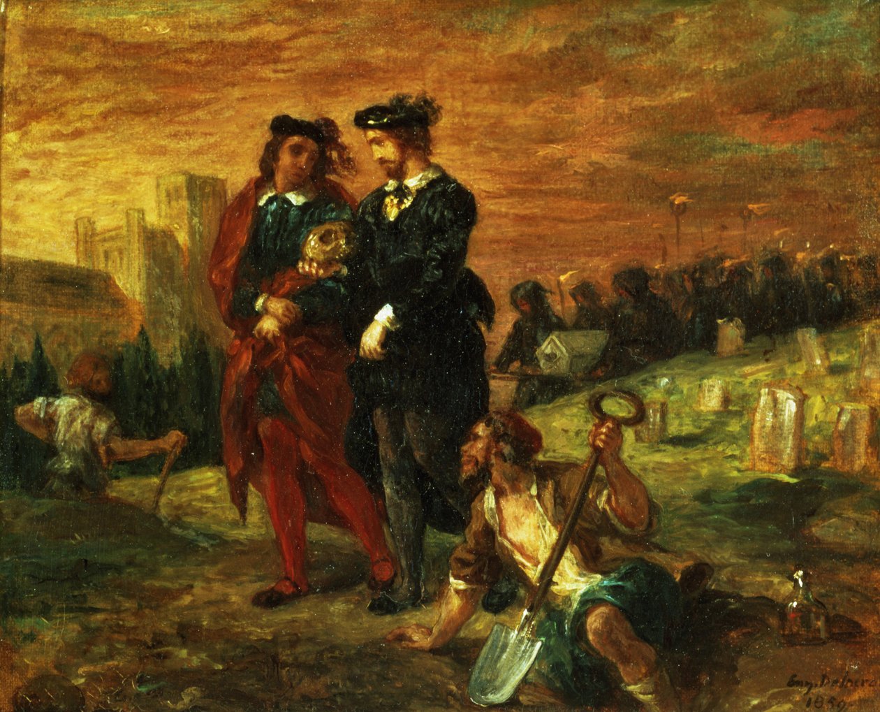 Hamlet y Horacio en el cementerio, del Acto V de Hamlet por William Shakespeare, 1859 de Ferdinand Victor Eugene Delacroix