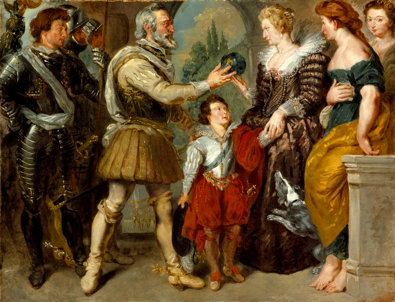 Enrique IV confiriendo la regencia a María de Médici (después de Rubens) de Ferdinand Victor Eugene Delacroix