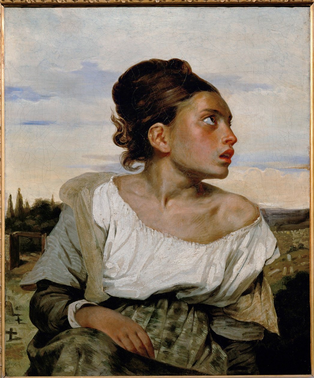 Jeune orpheline au cimetiere - joven huérfana en el cementerio ... de Ferdinand Victor Eugene Delacroix