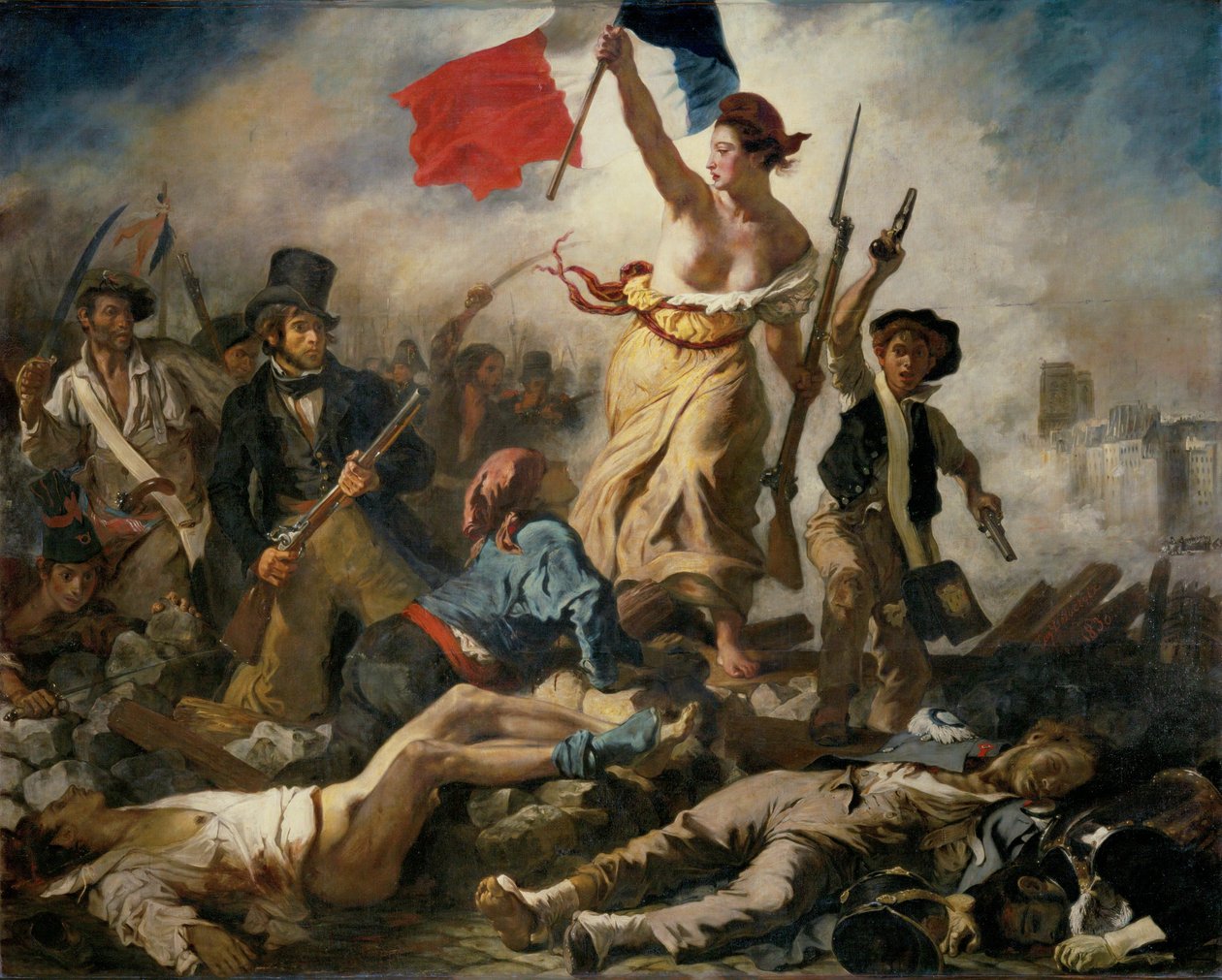 28 de julio de 1830; La libertad guía al pueblo ... de Ferdinand Victor Eugene Delacroix