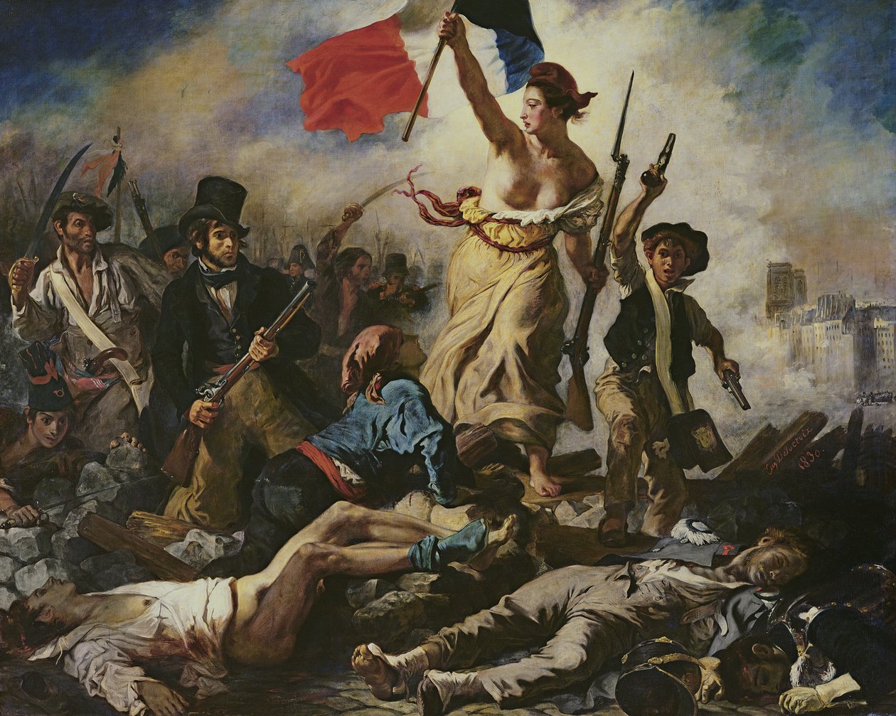 La Libertad Guiando al Pueblo, 28 de julio de 1830, c.1830-31 de Ferdinand Victor Eugene Delacroix