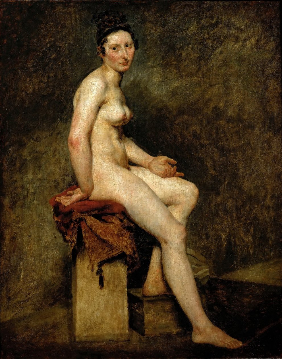 Mademoiselle Rose desnuda sentada de Ferdinand Victor Eugene Delacroix