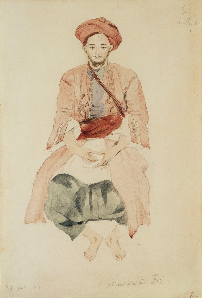Mercader de Fez, c.1832 de Ferdinand Victor Eugene Delacroix