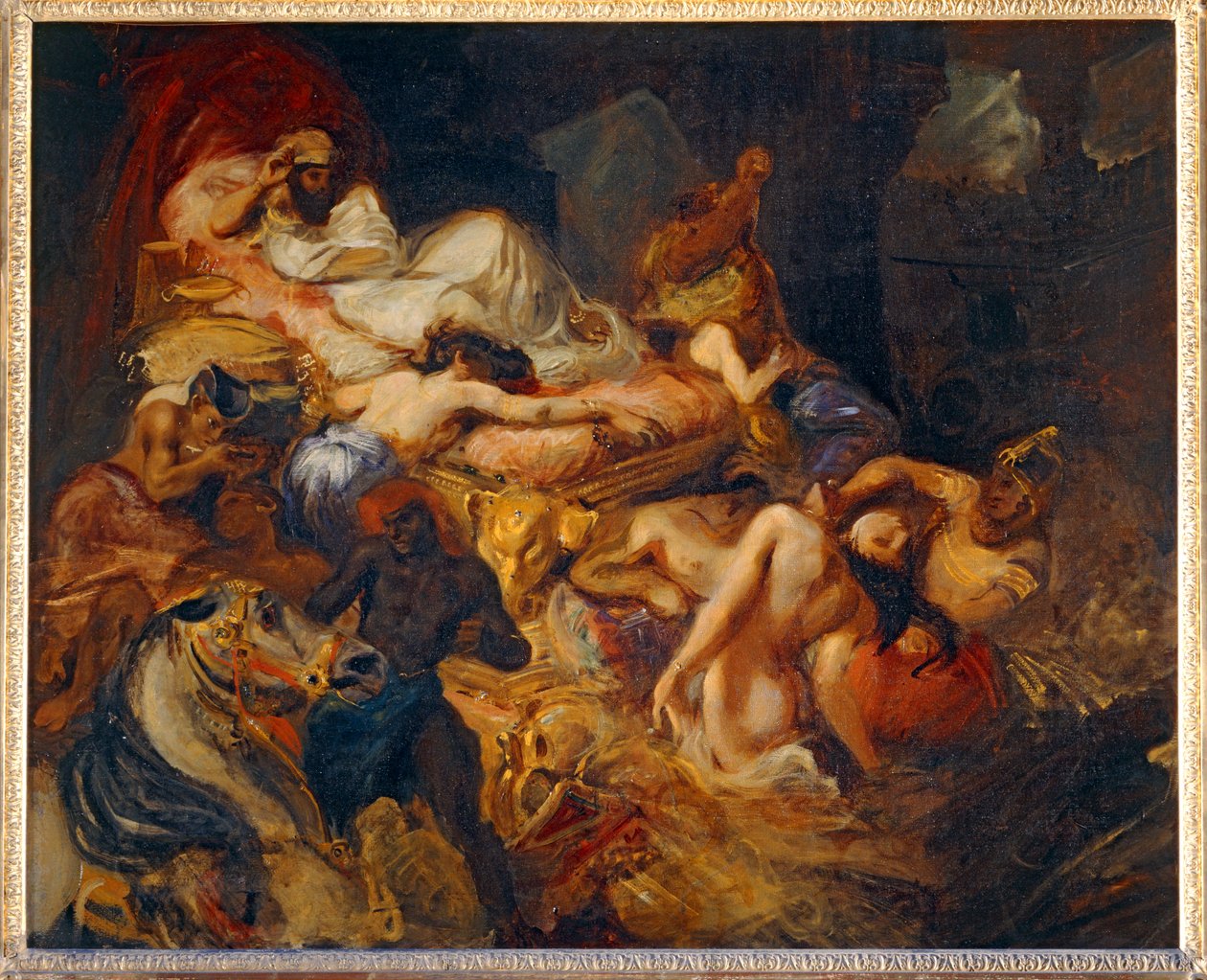 Mort de Sardanapale - La muerte de Sardanápalo. 1826-1827. Boceto para 40-11-02/62 ... de Ferdinand Victor Eugene Delacroix