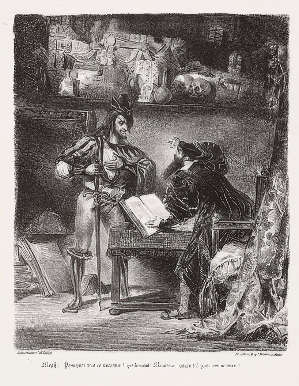 Mefistófeles apareciendo a Fausto de Ferdinand Victor Eugene Delacroix
