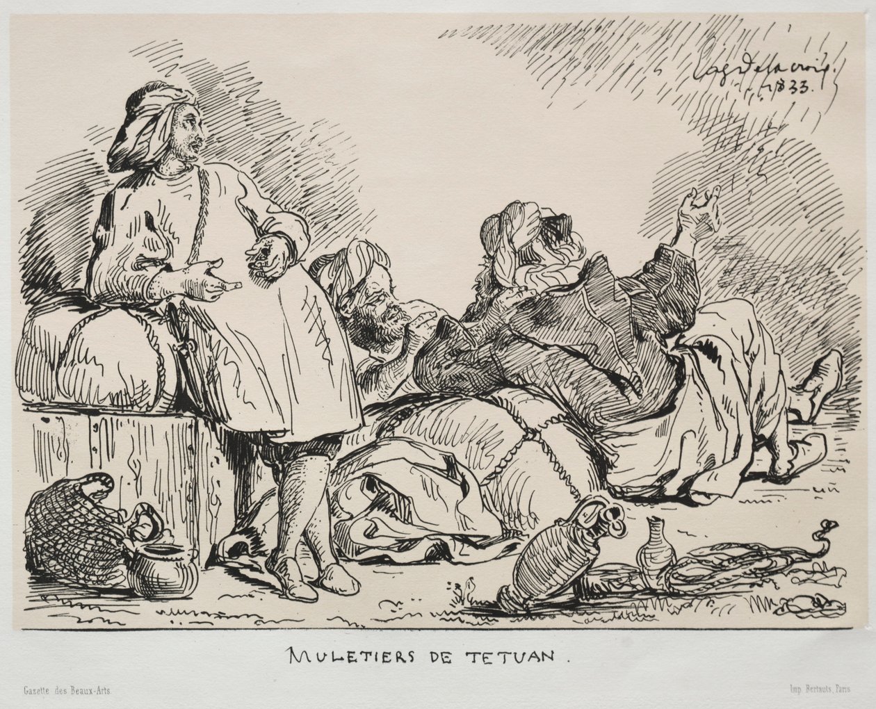 Arrieros de Tetuán, 1833 de Ferdinand Victor Eugene Delacroix