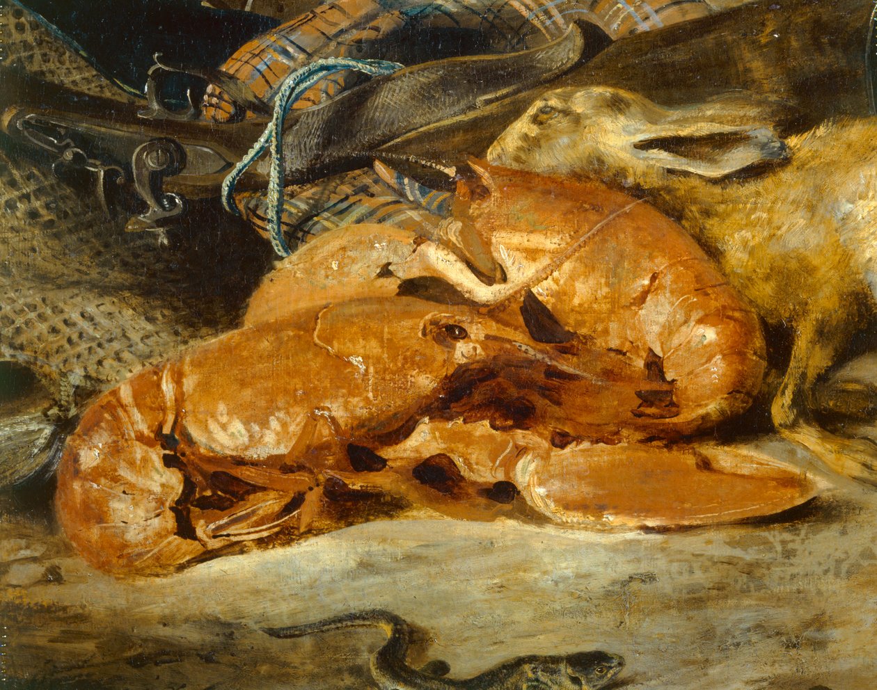 Nature morte au homard - bodegón con langosta ... de Ferdinand Victor Eugene Delacroix