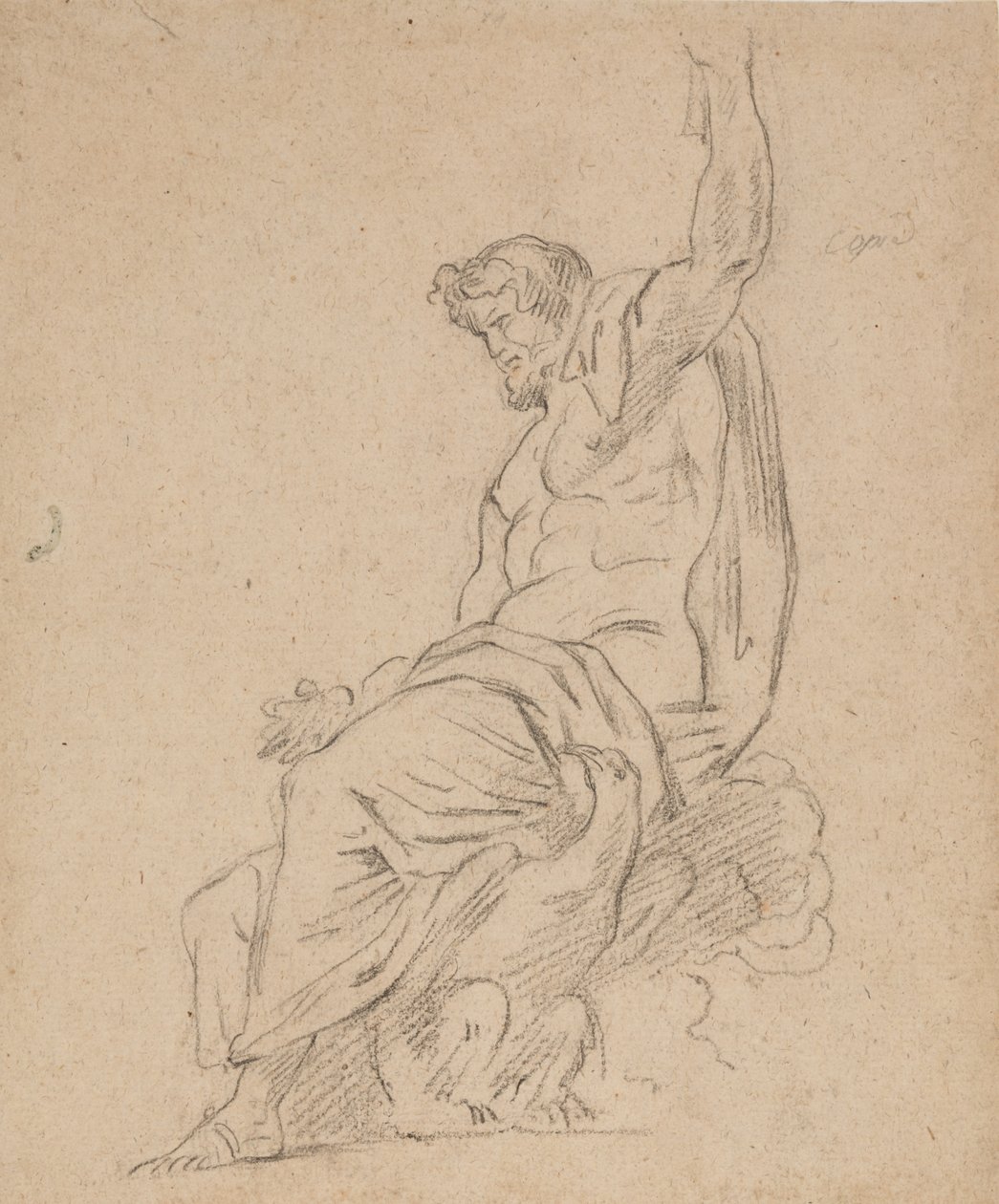 Anverso: Figura sedente de un hombre, posiblemente de Júpiter, sobre un águila, alzando la mano izquierda. de Ferdinand Victor Eugene Delacroix