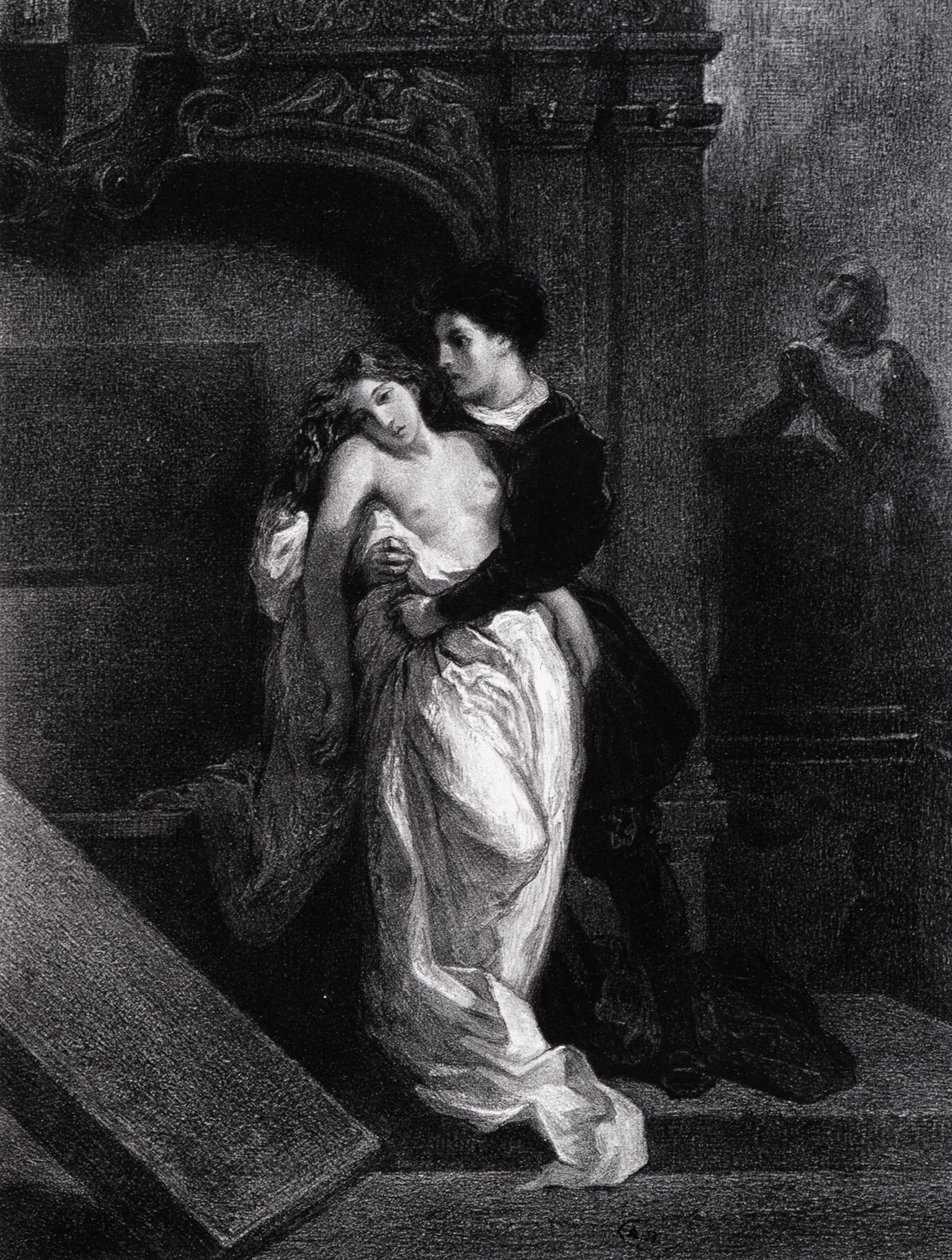 Romeo y Julieta - grabado de Eugene Delacroix de Ferdinand Victor Eugene Delacroix