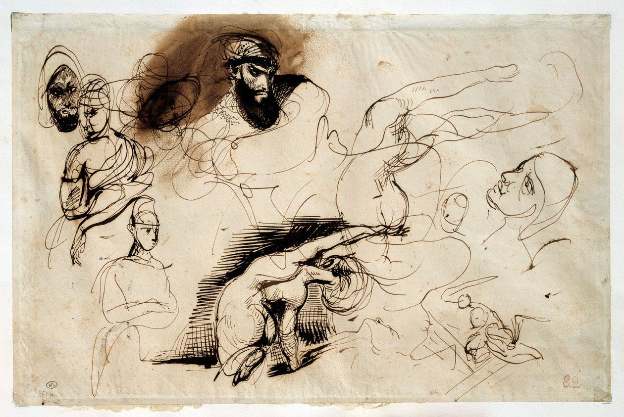 Estudio para la muerte de Sardanápalo de Ferdinand Victor Eugene Delacroix