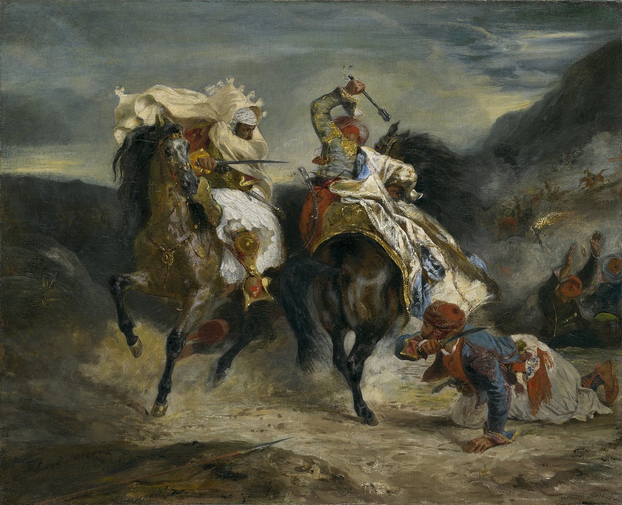 El combate del Giaour y Hassan de Ferdinand Victor Eugene Delacroix