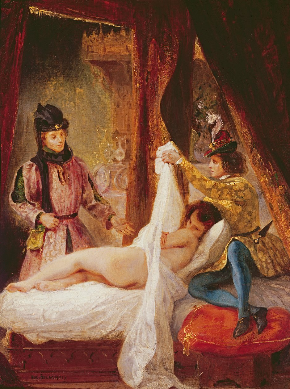 El Duque de Orleans Mostrando su Amante al Duque de Borgoña de Ferdinand Victor Eugene Delacroix