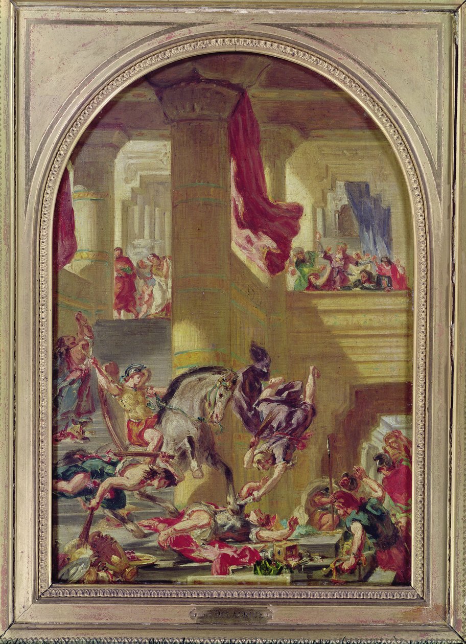 La expulsión de Heliodoro del templo, c.1857 de Ferdinand Victor Eugene Delacroix