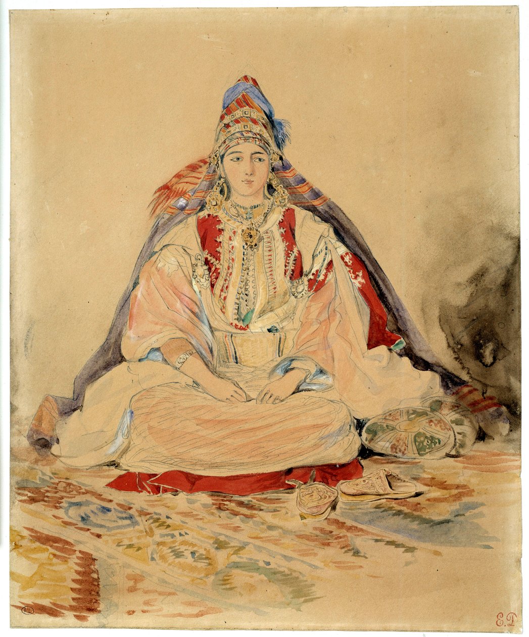 El matrimonio judío de Tánger. Acuarela de Eugene Delacroix de Ferdinand Victor Eugene Delacroix