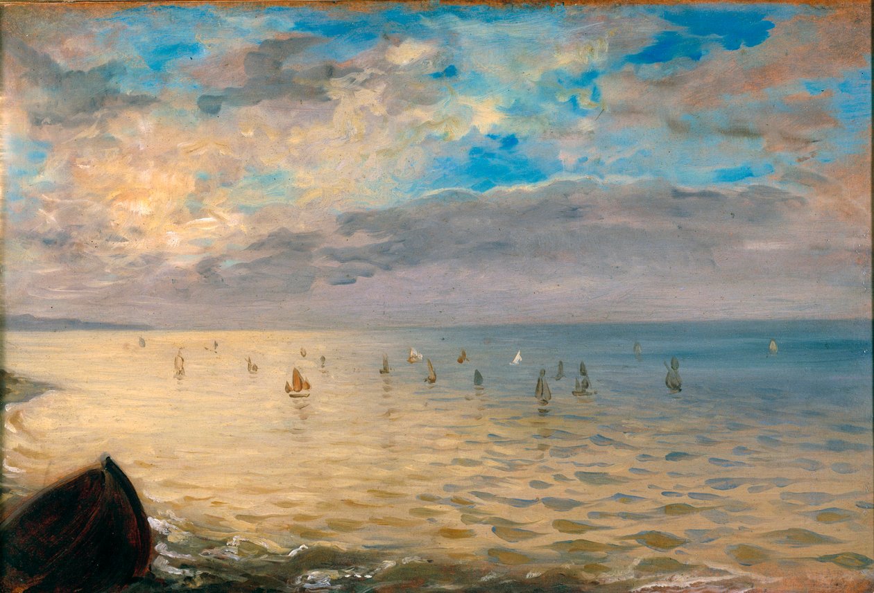 El mar visto desde las alturas de Dieppe de Ferdinand Victor Eugene Delacroix